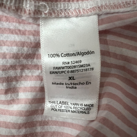 Free Assembly Striped Long Sleeve Ruffle Hem Womens Cotton Top Size XL Pullover - Picture 9 of 11